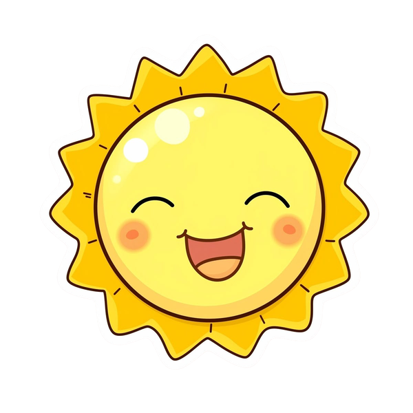 A cheerful smiling sun